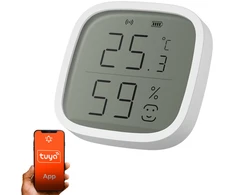 Išmanusis bevielis patalpos temperatūros ir drėgmės jutiklis, ZigBee, baltas, TUYA, Smart Life, Extralink