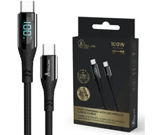 Extralink Smart Life USB-C - USB-C su LED ekranu juoda 100W, 200cm