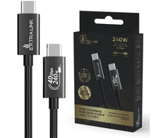 Extralink Smart Life USB-C – USB-C juoda 240W, 40Gbps, 200cm