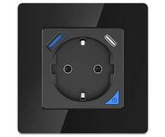 „Extralink Smart Life“ sieninių jungčių rinkinys „Pro Color Juodas“, 230 V, 1 x USB A, 1 x USB C, WiFi
