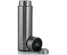 Extralink Smart Travel Mug Sidabrinė | Termo puodelis | Termos su wyświetlaczem LED