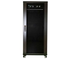 Extralink - 19 colių 27U 600x1000 juoda plokščia spintelė