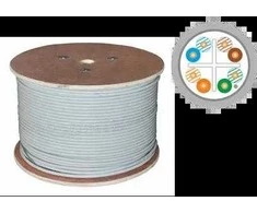 F/UTP cat.6 kabelis, telekomunikacijų, LSOH, B2ca "FireHardy" 4x2x23 AWG, 1Gb/s (10Gb/s iki 55m), 450 MHz, 25 metų garantija, INTERTEK ETL sertifikatas, pilkas, 500m - ALANTEC