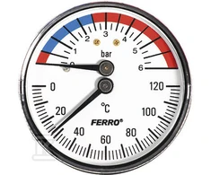 Ferro TERMOMANOM.63MM 1/2 AXIAL 6BAR 120C
