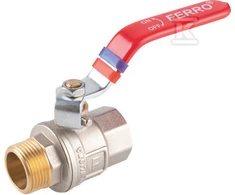 Ferro KFP21 rutulinis vožtuvas. VANDUO SU 3/4 colių RANKENA NAKR-WKR, F-POWER // ZKW-20-WN-R-FER-POWER