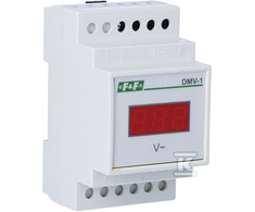 F&amp;F 1fazės skaitmeninis modulinis voltmetras 100-300V, AC tikslumas 1% (DMV-1)