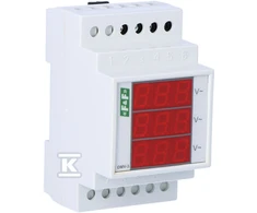 F&amp;F 3fazės skaitmeninis modulinis voltmetras 100- 300V, AC tikslumas 1% DMV-3
