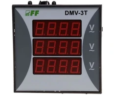 F&amp;F Woltomierz 3-fazowy cyfrowy modułowy TrueRMS 100-300V AC dokładność 0,5% (DMV-3T)