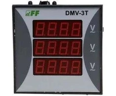 F&amp;F Woltomierz 3-fazowy cyfrowy modułowy TrueRMS 100-300V AC dokładność 0,5% (DMV-3T)