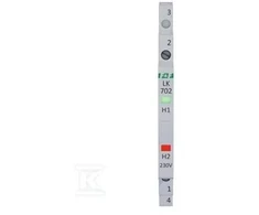 FF 1 fazės raudona/žalias LED plonas modulinis šviestuvas 1/2 modulio 230V FB174