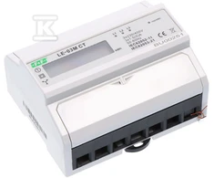 F&amp;F Trifazis elektros skaitiklis su programuojama transmisija RS-485 MODBUS LCD 1 klasė LE-03M-CT