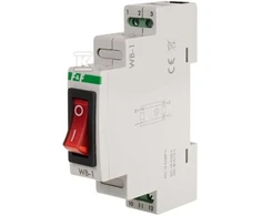 F&amp;F F&amp;F WB-1R dviejų padėčių jungiklis 16A 1NO 230V AC su raudonu apšvietimu DIN bėgiui