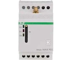 F&amp;F GSM nuotolinio valdymo siųstuvas SMS, 2xWY, 2xWE, įjungti / išjungti / pranešti maitinimo šaltinis 230V AC kontaktai 1NO / NC montavimas DIN SIMPLYMAX-P01 geležinkelio