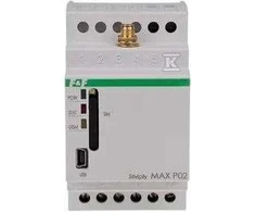 F&amp;F GSM nuotolinio valdymo relė CLTP 2xWY, 2xWE, Gate Control maitinimo šaltinis 230V AC kontaktai 1NO montavimas DIN SIMPLYMAX-P02 geležinkelio