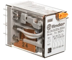 „Finder Relay“ pramoninis 4P 7A 24V AC bandymo mygtuko aktyvavimo indikatorius (55.34.8.024.0054)