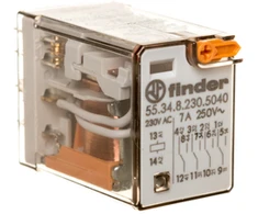 Finder Pramonės relės 4P 7A 230V AC mygtuką išbandyti veiklos indikatorius (55.34.8.230.5040)
