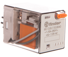 Finder 3P 10A 110V AC pramoninės relės bandymo mygtuko aliarmo indikatorius (60.13.8.110.0040)