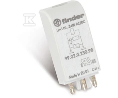 Finder MODUŁ EMC LED Žalias+WAR 110-240VAC/DC