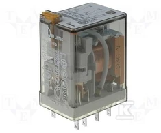 Finder Miniatiūrinis siųstuvas 2P 10A 24V AC mygtuko bandymas mechaninių savybių indikatorius (55.32.8.024.0040)