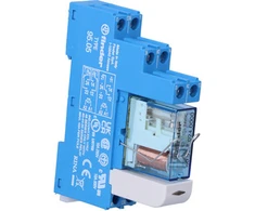 Finder Relės sukabinimo modulis 15,8mm 2P 8A 24V DC, AgNI kontaktai, sraigtiniai terminalai, DIN 35mm bėgio (48.52.7.034.0050SMA)