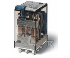 Finder Miniatiūrinė relė 3P 10A 24V DC bandymo mygtukas (55.33.9.024.0010)