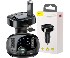 FM siųstuvo automobilinis įkroviklis Baseus Enjoy S-09A 3.4A 2x USB-A Micro SD BT 4.2