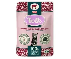 FOLK Kitten Delikatne danie dla malucha su cielęciną saszetka karma katei 85g