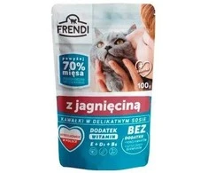 FRENDI Gabaliukai avienos padaže – drėgno kačių ėdalo – 100 g
