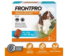 FRP FRONTPRO Tabletės nuo blusų ir erkių šuniui (>10-25 kg) – 3x 68mg