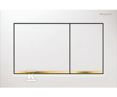 Geberit Duofix nuleidimo mygtukas Omega30 nuleidimo mygtukas, priekis/viršus, balta-auksinė-balta - 115.080.KK.1