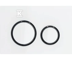 Geberit Nuleidimo mygtukas Sigma21 nuleidimo mygtukas, priekis, baltas stiklas, žiedai: juodas chromas [1]