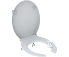 dangtis klozetas 502.791.00.1 / GEBERIT / SELNOVA COMFORT / TUALETO SĖDYNĖ, SU ATVIRA SĖDYNĖJE, Tvirtinimas IŠ APAČIO, METALINIAI vyriai, ANTIBAKTERIJA /