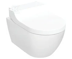 Geberit „AquaClean Tuma Comfort“ – prie sienos montuojamas dušinis unitazas: unitazo dubuo: baltas / „KeraTect“