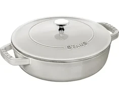 Gili troškinimo keptuvė su dangčiu Staub - 24 cm, balta trumų spalva