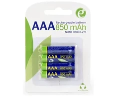 GEMBIRD AAA tipo akumuliatoriai, paruošti naudoti, 850 mAh, blisteris, 4 vnt.