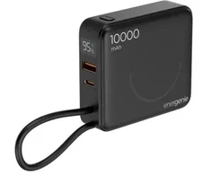 Gembird PB10-WPC15-LCD-01 greito įkrovimo išorinė baterija su belaidžiu įkrovikliu, 20W, 10000 mAh, juodas