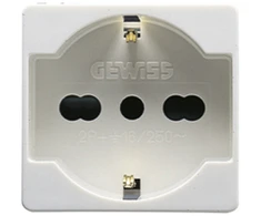 Gewiss Lizdas 2P+E Italijos/Vokietijos standartas 16A 250V baltas (GW20246)