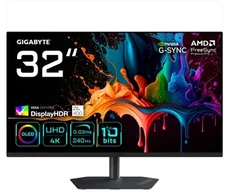 GIGABYTE MO32U2 monitorius komputerowy 80 cm (31.5") 3840 x 2160 px 4K Ultra HD QD-OLED Juodas