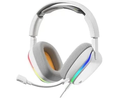 Glorious Gaming Glorious GHS Eternal RGB – žaidimų stereo RGB ausinės, skirtos PC, PS5, PS4, Switch – nestandartiškai suderinti keitikliai, nuimamas mikrofonas, USB-C – patvarios, komfortiškos visą parą – baltos