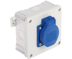 SINGLE SOCKET WITH JUNCTION BOX 2K/98X98/GN-230/EPN 250 V AC 16 A IP54 Elektro-Plast