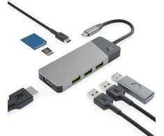 Green Cell USB šakotuvas 7w1 Žalias Cell Prijunkite 3x USB-A 3.1 HDMI 4K 60Hz 1x USB-C PD 85W