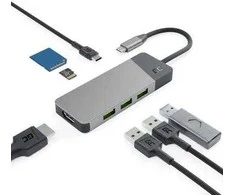 Green Cell USB šakotuvas 7w1 Žalias Cell Prijunkite 3x USB-A 3.1 HDMI 4K 60Hz 1x USB-C PD 85W