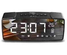 GREENBLUE Laikrodis su radiju BLUETOOTH 4.2, FM, AUX-IN, 6W, TEMPERATURA, ALARM, ZEGAR, akumuliatorius 2200MAH GB200