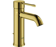 Grohe Essence S praustuvo maišytuvas lenktu snapeliu. auksas