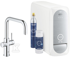 GROHE Mėlyna Home vienasvirtis U formos maišytuvas su filtravimo sistema, chromo spalva