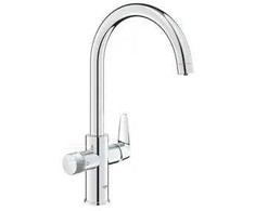 Mėlyna virtuves izlietnes maisītājs Grohe Mėlyna Pure BauCurve (bez filtra!), hroms