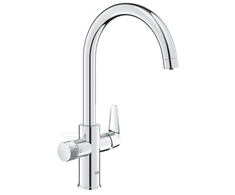 Mėlyna virtuves izlietnes maisītājs Grohe Mėlyna Pure BauCurve (bez filtra!), hroms