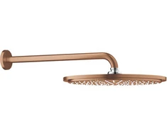 Grohe Rainshower Cosmo 310 1sr dušo galva su laikikliu iš sienos 380mm. 8L/min. brushed warm sunset