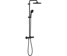 Termostatinė dušo sistema Grohe Tempesta System 250 (galva Ø250, 2`jų srovių rankinis dušas, 8 l/min), juoda matinė