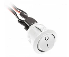GTV Baltos spalvos 12V 3A jungiklis su 0,1 m ilgio laidais ir mini stiprintuvo jungtimis - vyr